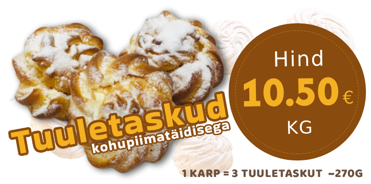 Krõbedad ja õhulised tuuletaskud, täidetud siidise kreemiga –